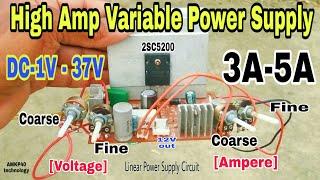 How To Make Good Quality Adjustable DC Volt and Amp Controller, High amp variable DC power supply 3A