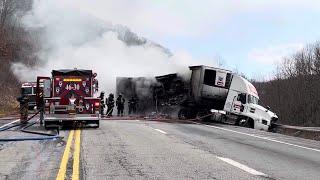 Fiery wreck in Schuylkill County