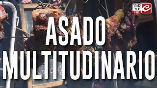 Asado multitudinario: empresa hace asado para todos sus empleados