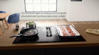 Bosch induktionshäll med inbyggd köksfläkt - 2 produkter i 1. Accent line; praktiskt och snyggt.