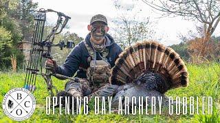 Bowhunting Turkeys | Opening Day Gobbler Down | He Destroyed The Decoy At 5ft