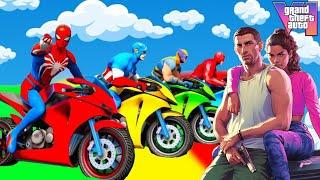 مغامرة خارقة| سبايدر مان على دراجة نارية | SPIDER-MAN Motorcycle Stunt ‍️ on Spiral Funnel Bridge