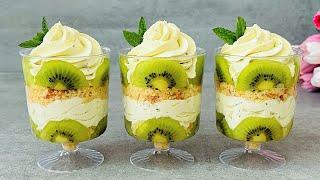 Kiwi Dessert Cups. No bake dessert that will melt in your mouth. Easy and Yummy.