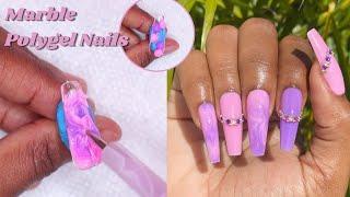 Marble Polygel Nail Tutorial | Lazy Girl Method | Makartt Polygel