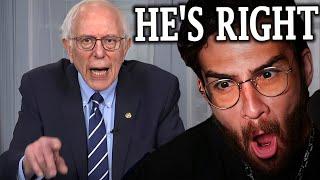 Bernie Sanders Criticizes Trump's Address To Congress | Hasanabi Reacts