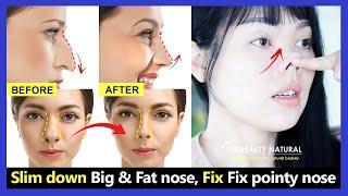 7 New Nose Exercises reshape big nose and Lose nose fat. Fix pointy nose and get nose tip up.