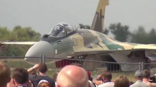 Истребитель СУ-35 (SU-35), руление, взлёт, пилотаж, посадка (100-летие ВВС, Жуковский)