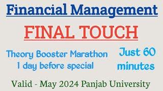 Marathon on Financial Management | Financial Management | Panjab University Bcom | Just 60 minutes