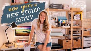 NEW YEAR New Studio Setup | Cozy Art Space Tour