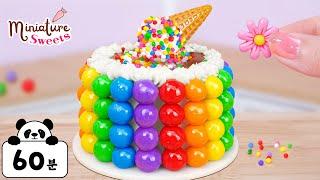 Rainbow Chocolate Cake  Rainbow Cake | Special Miniature Fondant Cake Recipe ️ Miniature Sweets