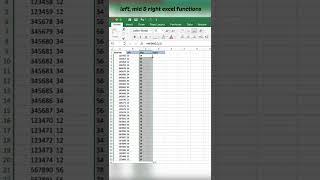 Left, mid and right function to extract desired data from existing one.#excel #microsoftexcel