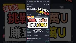 挑戰用1萬U賺到10萬U 第1天| 10k USDT Challenge Day 1 #加密貨幣 #交易 #btc #eth #trading #shorts #fyp #binance #幣安