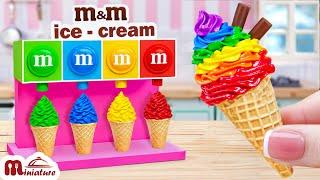 Must Try! Amazing Miniature M&M Rainbow Ice Cream Decorating Recipe | ASMR Cooking Mini Food