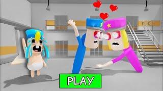 SECRET UPDATE | HARD POLICE MAN FALL IN LOVE WITH HARD POLICE GIRL? SCARY OBBY #roblox#scaryobby