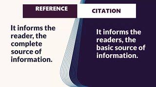 Difference Between Citation and Reference l Meaning l purpose l uses l step by step guide
