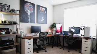 2021 DREAM OFFICE/DESK TOUR | IKONIK Canvases | Productivity | Dual Monitor | Mechanical Keyboards