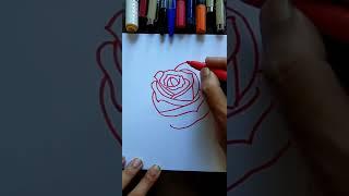 Heart Shape Red Rose Drawing./ #shorts #foryou #subscribe #shortvideo #art #drawing #trending