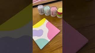 Paint with me  Abstract Mini Canvas Painting #shorts #art #youtubeshorts #vivia Boho Pastel Art