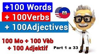 100 Mo + 100 Vèb + 100 Adjektif //  100 Words + 100Verbs + 100Adjectives - Rodeson School