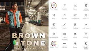 How to edit moody brown in snapseed | brown tone editing | photoshop editing tutorial