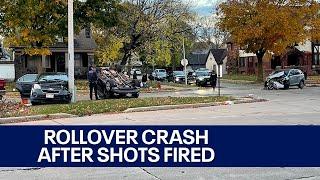 Shots fired, rollover crash in Milwaukee | FOX6 News Milwaukee