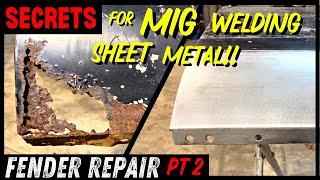 How To Fabricate + MIG Weld Thin Sheet Metal - Fender Patches on 1960 Cadillac