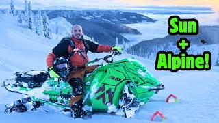 Riding an Alpine Zone in the Sun!  2025 Ski-Doo Freeride 850cc Turbo R Snowmobile