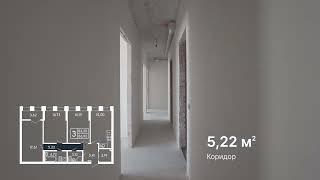 3-комнатная квартира 86,82 м2 / компаунд Проспект Мира / окна в Нью-йоркском стиле