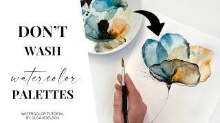 DON'T wash your watercolour palettes! Watch the lesson - why