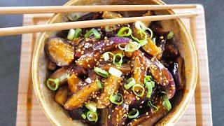 Aubergines à la chinoise sans friture, fondantes, goûteuses et de saison !