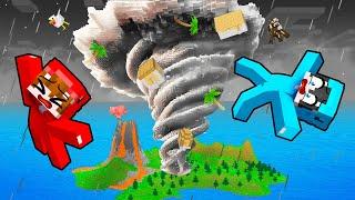 Sobreviviendo a un TORNADO en la Isla en Minecraft!