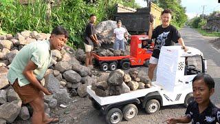 2 TRUK RAMA DI PAKE MUATAN BATU BESAR BANGET, KUAT GK YA