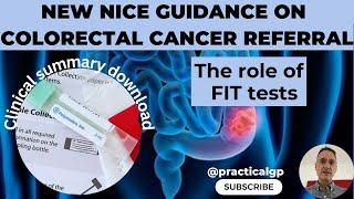 NEW! FIT tests in colorectal cancer- NICE guidance