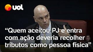 Moraes critica trabalhadores que aceitam contrato PJ e depois entram com ação trabalhista; vídeo