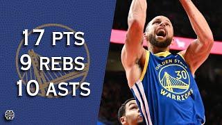 Stephen Curry 17 pts 9 rebs 10 asts vs Blazers 24/25 season