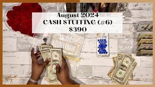 $390 CASH STUFFING | AUGUST 2024 | DISNEY CRUISE | MINI SAVINGS CHALLENGES | XOXO BEY