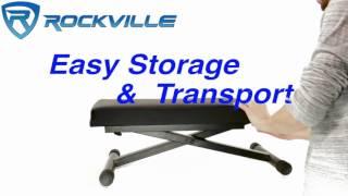 Rockville RKB60 Extra Thick Padded Foldable Keyboard Bench Adjustable Height