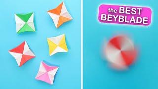 Easy Origami Paper Beyblade. How to make a moving paper toy antistress.