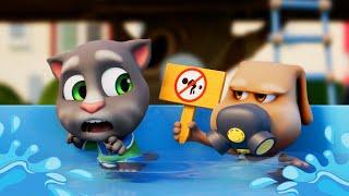 Talking Tom Shorts | Breaking the Pool Rules | Cartoons For Kids | Pop Teen Toons