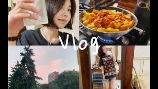 Vlog 搬家总算告一段落 周末可以自己做饭吃 辣炒年糕自由 菠菜芝士饼 夜晚去看萤火虫吧