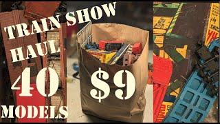 $9 Model Train Show MYSTERY BAG! 40 HO scale models, will all the locomotives run?