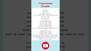 *Trigonometry Formula* // subscribe