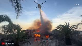 Helicopter Drops on Burning House | Mountain Fire