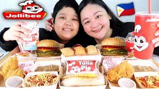 JOLLIBEE MUKBANG PHILIPPINES | Champ Burger & Super Meal B, Chickenjoy, Spaghetti, Tuna Pie