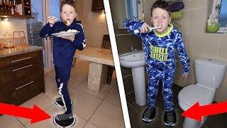 Kid Spends 24 HOURS on SEGWAY ELECTRIC SHOES!! - Challenge (HARD)