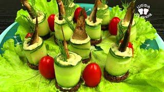 Быстрая закуска на праздничный стол. Шпроты хвостики. Закуска из шпротов. Необычные бутерброды.
