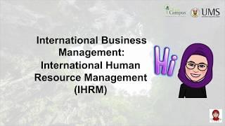 International Human Resource Management