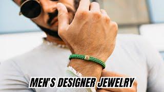 GT collection Men's Green Bracelet - Golden Pyramid with Zircon Diamond