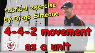 4-4-2 movement as a unit! Tactical exercise by Diego Simeone!