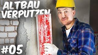 ALTBAU WÄNDE VERPUTZT & GESPACHTELT: von rauem Putz zu GLATTEN Wänden! ‍️ | Wohnungsprojekt #05